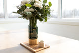 Resin Accented Vase with Bamboo Base