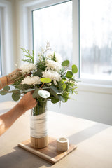 Resin Accented Vase with Bamboo Base