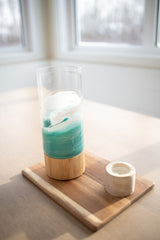 Resin Accented Vase with Bamboo Base