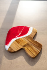 Mushroom Shaped Acacia Cheese Board and Ceramic Tray