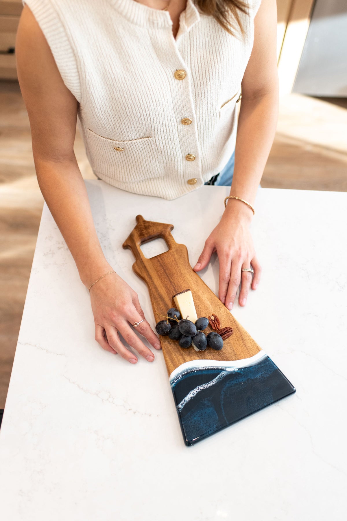Light House Shaped Acacia Cheese Board
