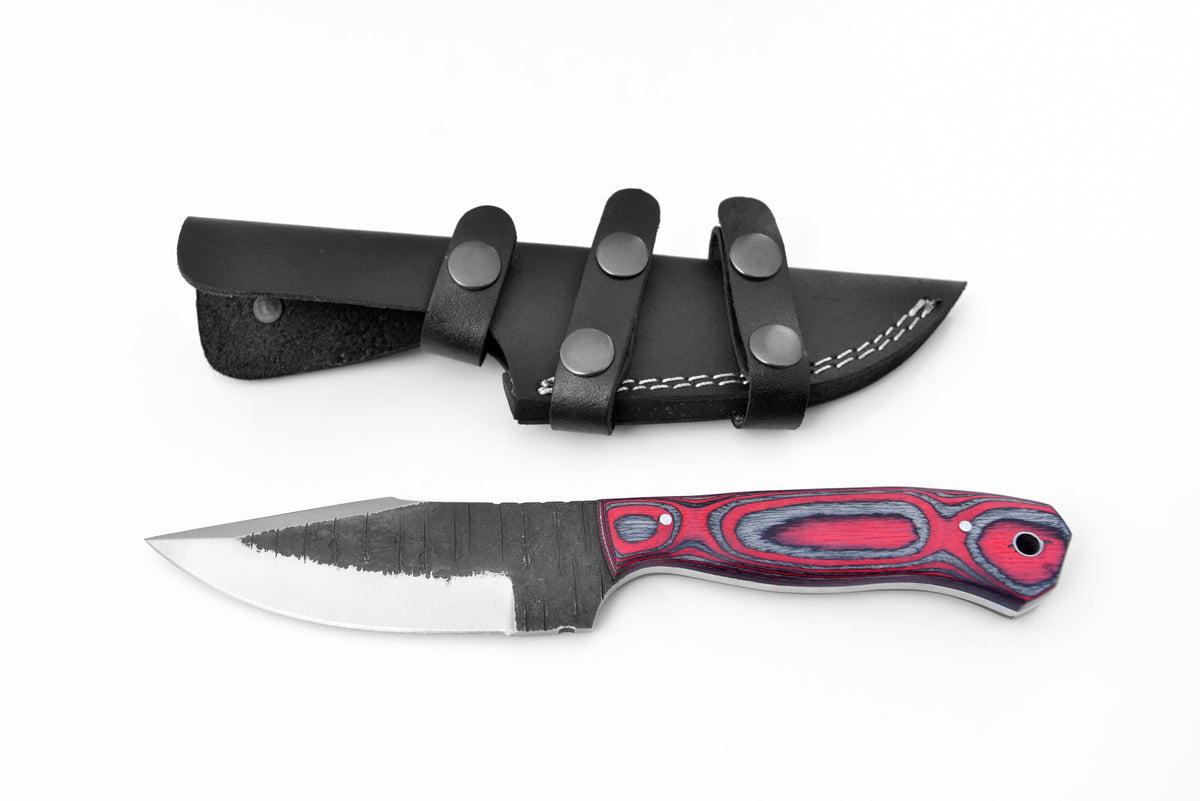 High Carbon Steel Utility/camping Knife TC-104 with diamond wood handle and 1095 carbon steel blade