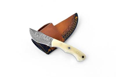 Titan Arctic EDC Damascus Knife TK-128 detail image - Resin Society
