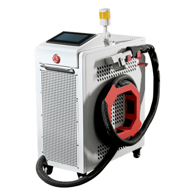 HEROLASER Hand-Held Fiber Laser Cleaner 2000W device shown with ergonomic handle and control panel
