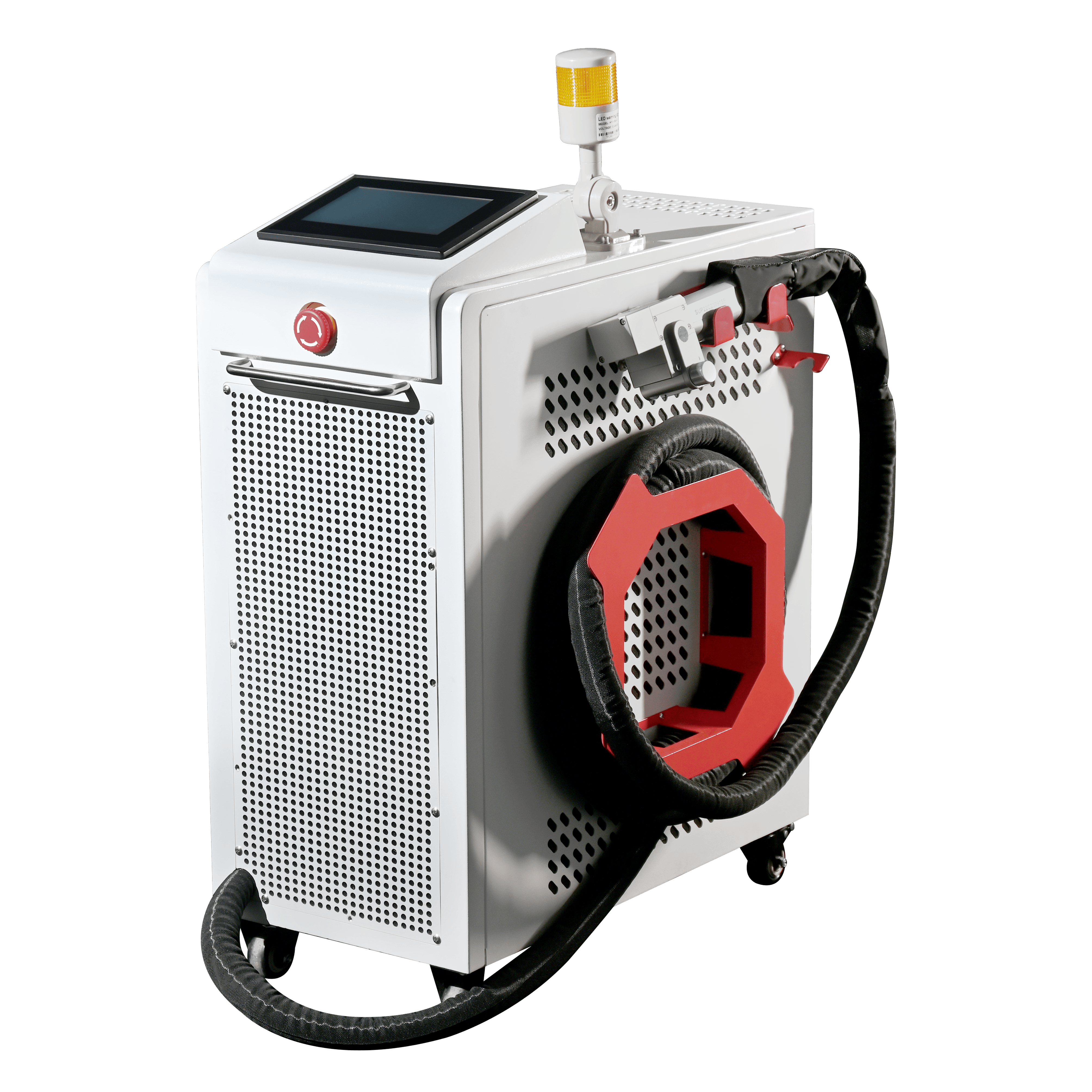 HEROLASER Hand-Held Fiber Laser Cleaner 2000W device shown with ergonomic handle and control panel