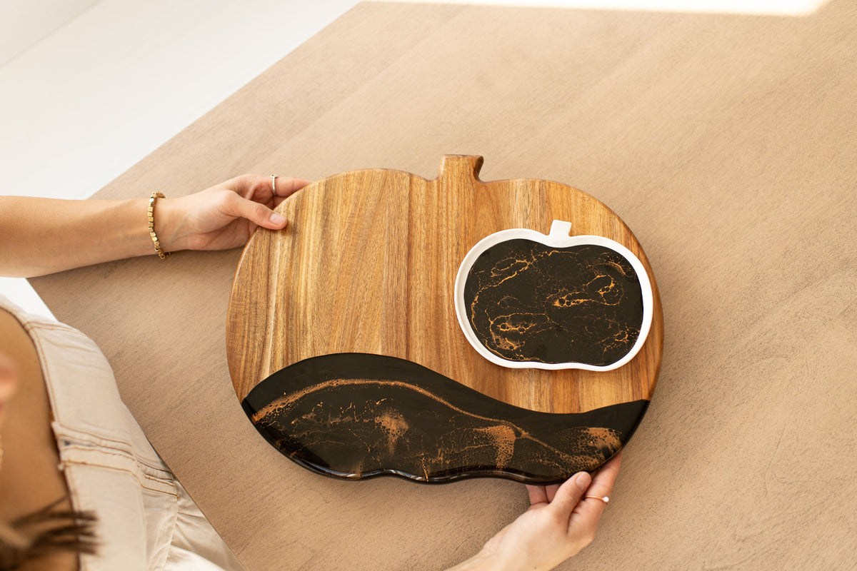 NEW!!! Pumpkin Charcuterie Board and Ceramic Tray