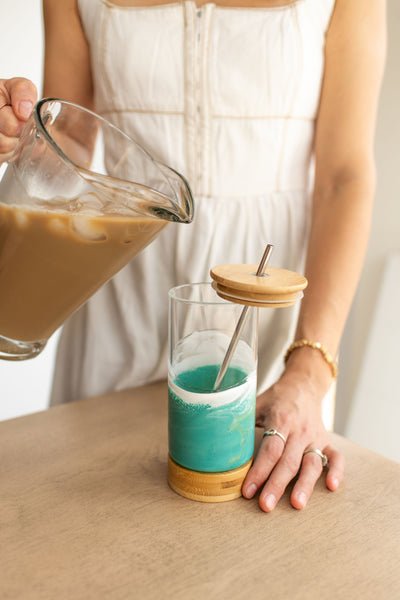NEW!!! Resin Accented Glass Tumblers