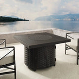 Dalton 40" Square Woven Aluminum Convertible Gas Fire Pit Table by Fire Sense/Balkene Home - product image 3 for Resin Society