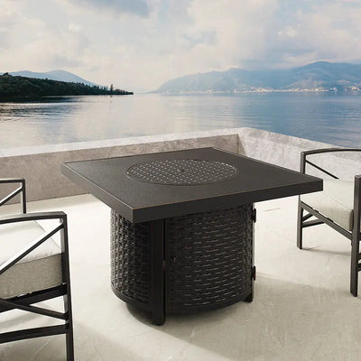 Dalton 40" Square Woven Aluminum Convertible Gas Fire Pit Table by Fire Sense/Balkene Home - product image 3 for Resin Society