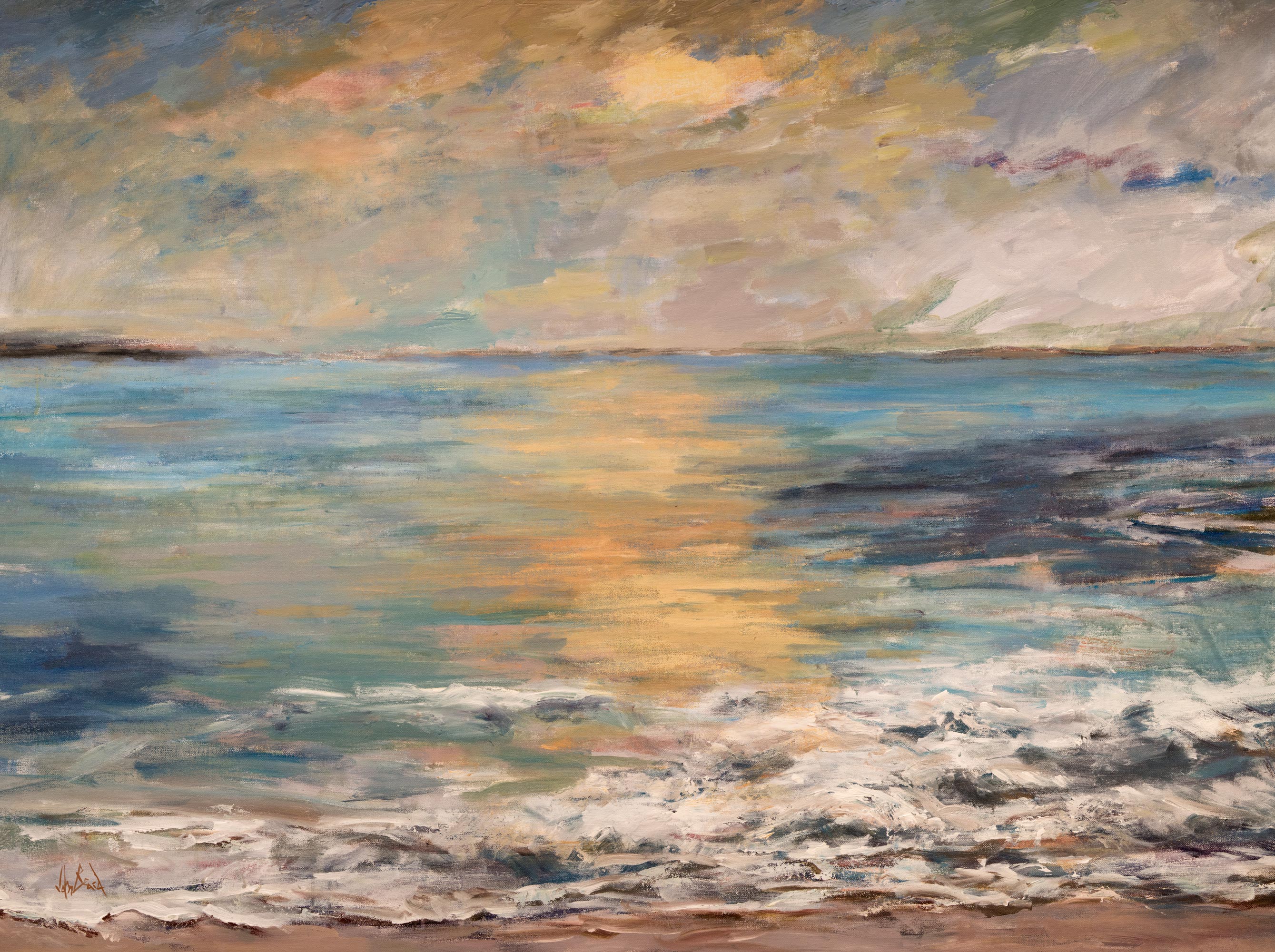 Dana Point at Sunset Artist Enhanced Canvas Print by John Beard Collection - main product image for Resin Society