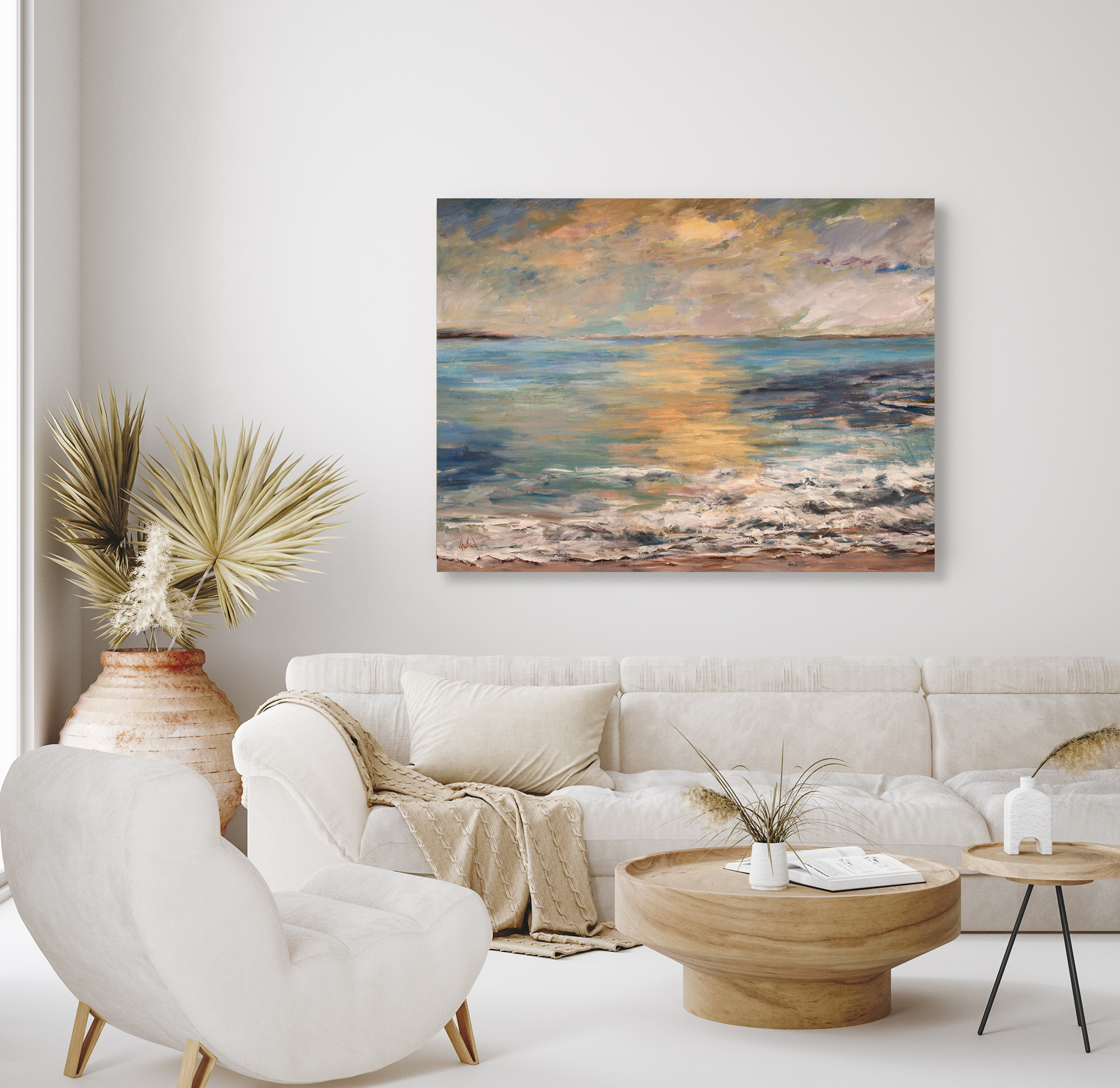 Dana Point at Sunset Artist Enhanced Canvas Print by John Beard Collection - product image 2 for Resin Society