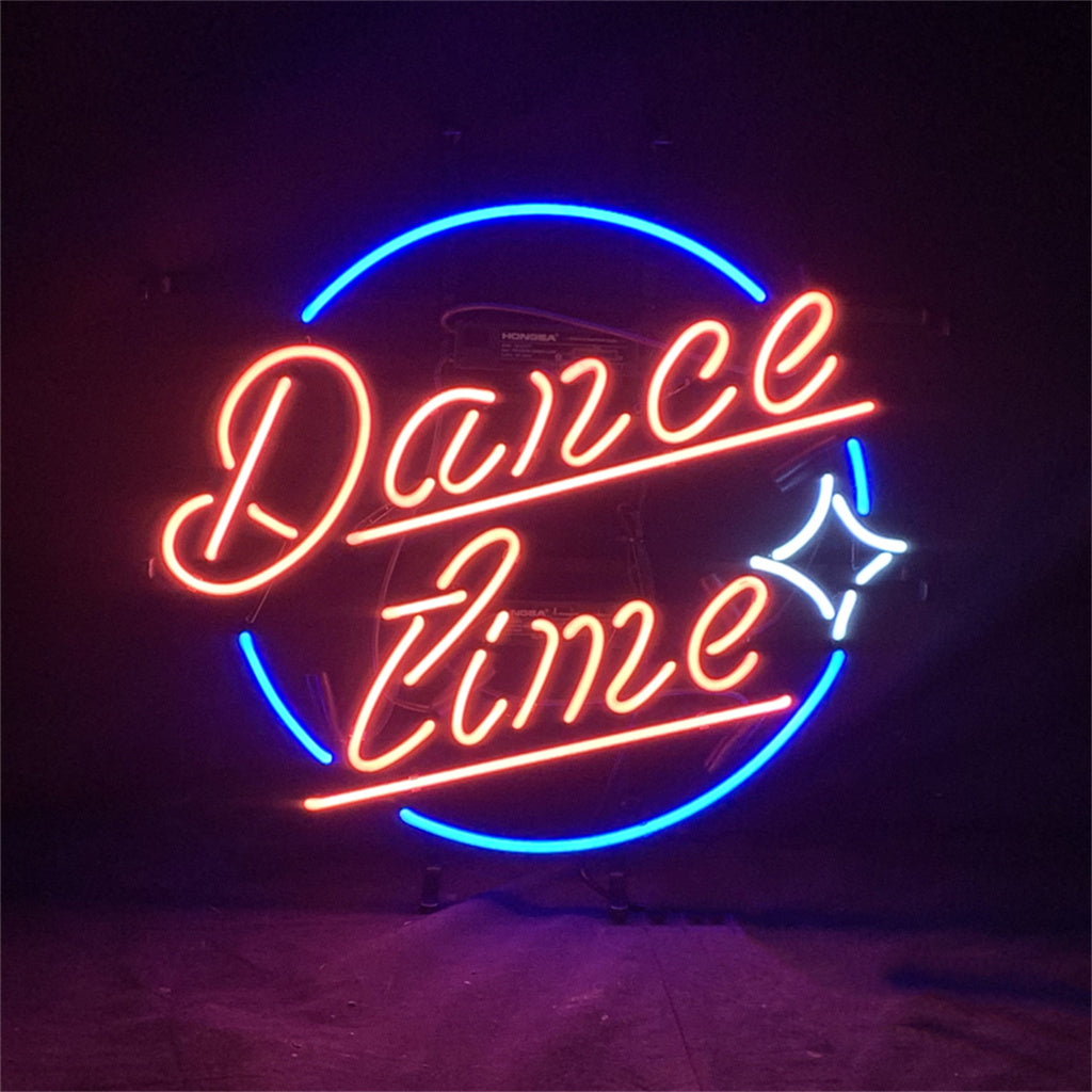 Dance Time Neon Signs Light illuminated against a dark background