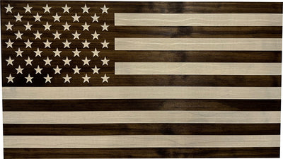 American Flag Decorative & Secure Wall-Mounted Gun Cabinet (Dark Walnut) by Bellewood Designs - product image 3 for Resin Society