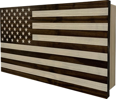 American Flag Decorative & Secure Wall-Mounted Gun Cabinet (Dark Walnut) by Bellewood Designs - product image 8 for Resin Society
