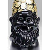 Deco Figurine Gnome Standing Black Gold 61cm