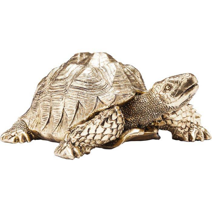 Golden turtle-shaped decorative figurine with detailed design