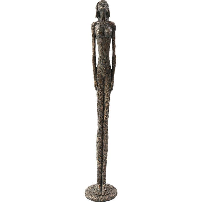 Deco Object Art Lady 78cm sculpture with an antique bronze finish, shown from multiple angles