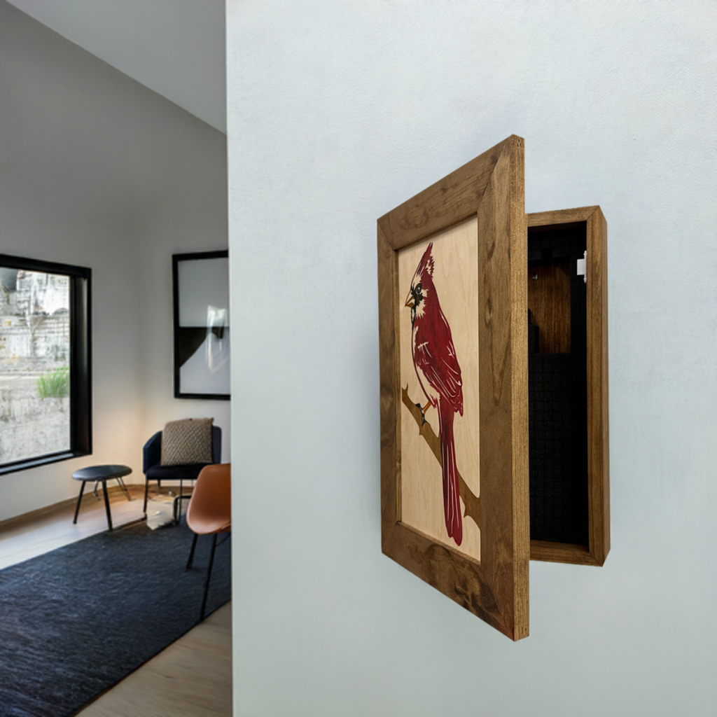 Red Cardinal Bird Gun Concealment Furniture by Bellewood Designs - product image 9 for Resin Society