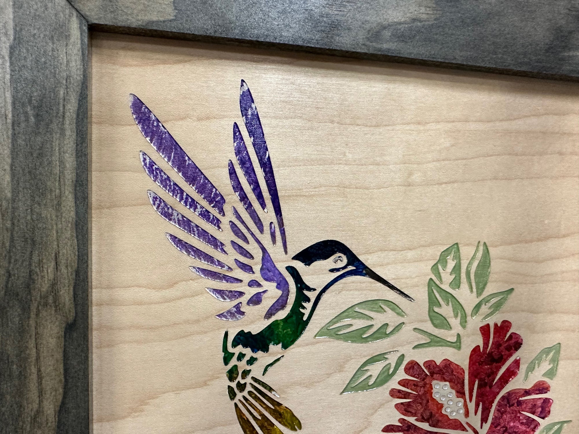 Hidden Gun Storage Safe Concealed Shelf with Hummingbird Wall Decor by Bellewood Designs - product image 8 for Resin Society