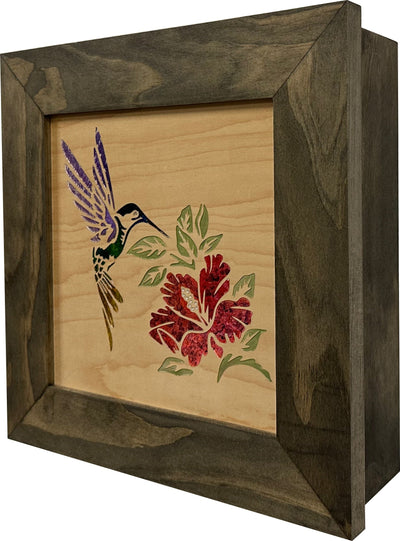 Hidden Gun Storage Safe Concealed Shelf with Hummingbird Wall Decor by Bellewood Designs - product image 15 for Resin Society