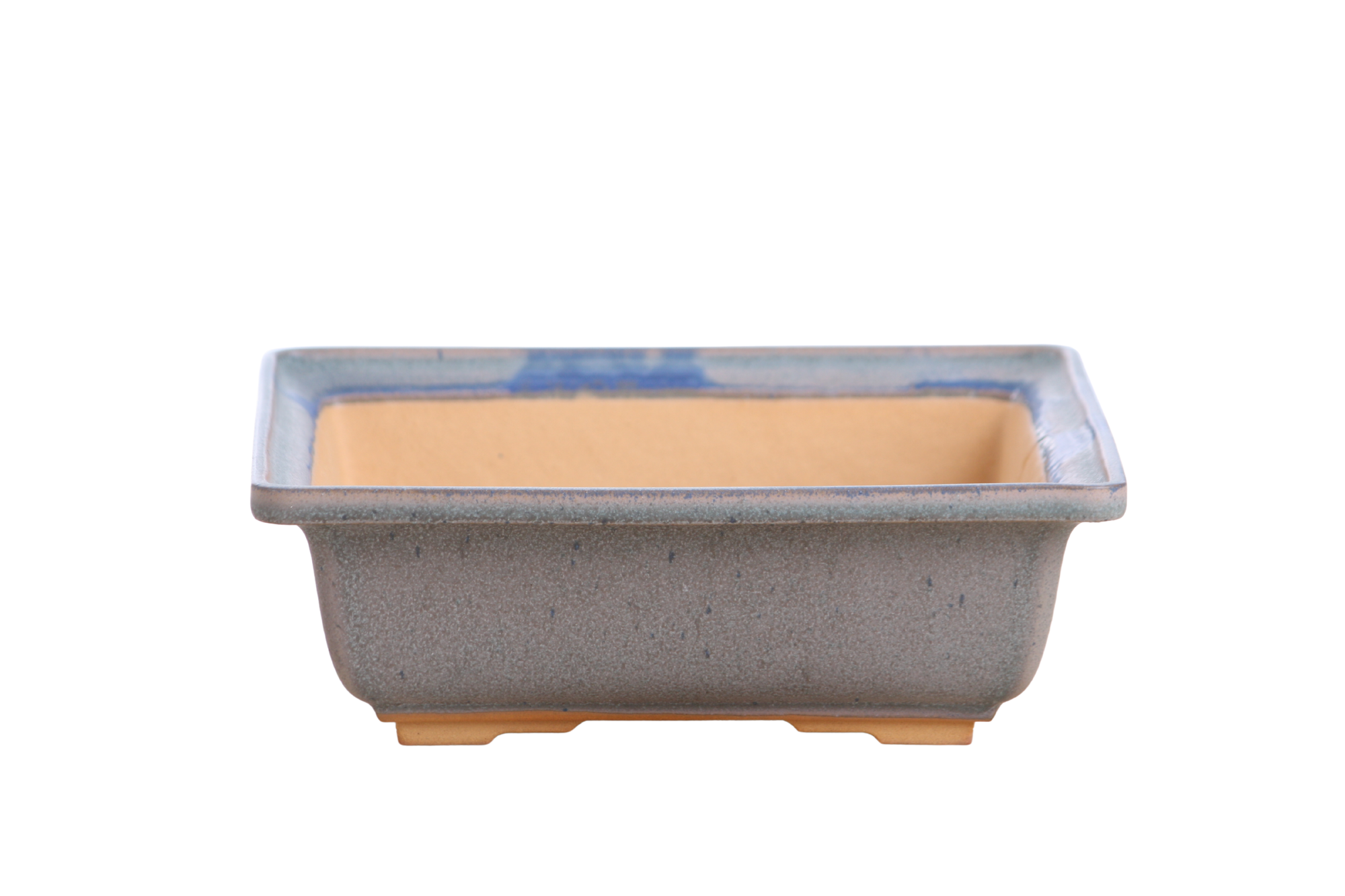 Willow Bonsai Ceramics Square Bonsai Pot 8 Inch in Ocean color with low-profile square design and accentuated rim