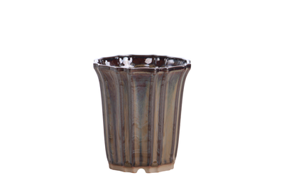 Dark honey Willow Bonsai Ceramics Flower Design Cascade Bonsai Pot, 4.5 inch view
