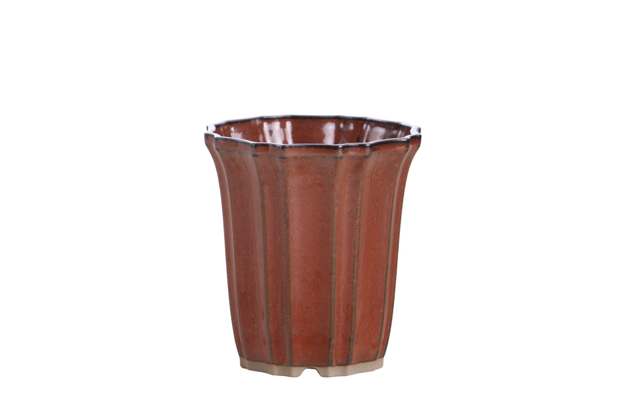 Willow Bonsai Ceramics Flower Design Cascade Bonsai Pot in Sunset glaze