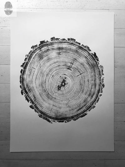 Denver Art, Rocky Mountains Tree Art, Pine Tree Art, Tree ring Print, Woodcut Print