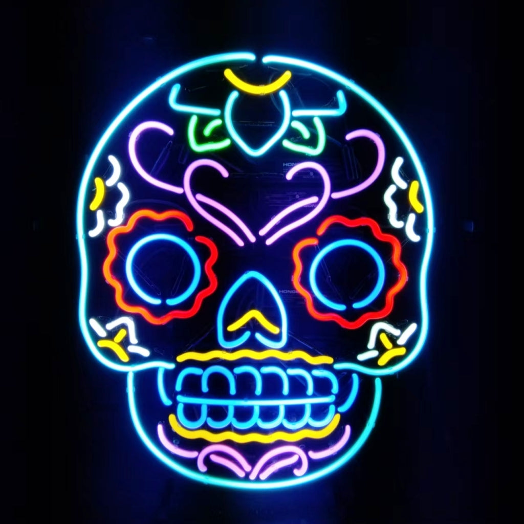 Dia De Los Muertos Hanuted Skull Death Mask Neon Signs by Neon Signs Land - product image 2 for Resin Society