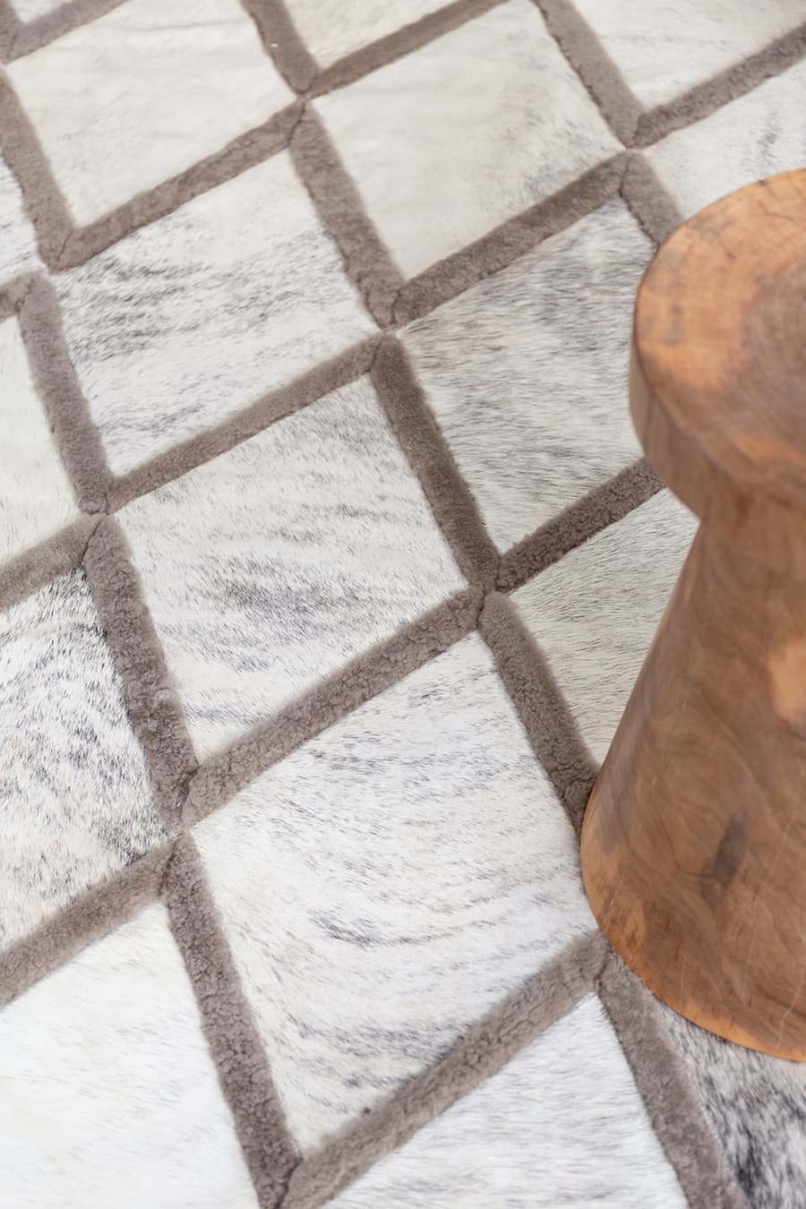 Diamonds - Rug in Hide and Shearling by Homelosophy