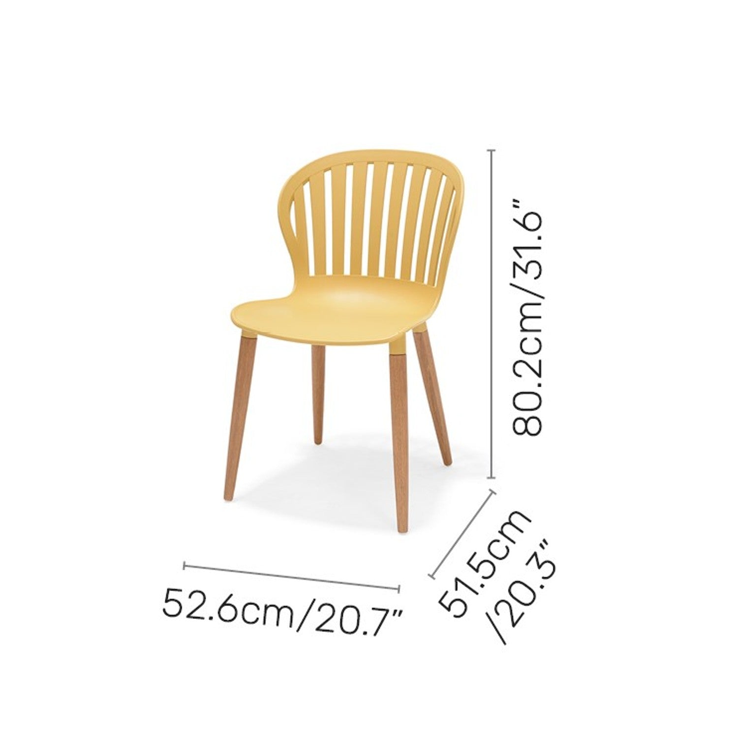 Nassau Side Chair in Honey Yellow Social Plastic® - 2pc by LifestyleGarden US - product image 9 for Resin Society