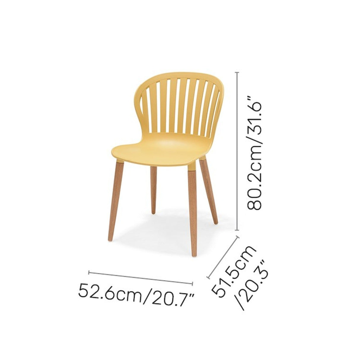 Nassau Side Chair in Honey Yellow Social Plastic® - 2pc by LifestyleGarden US - product image 9 for Resin Society