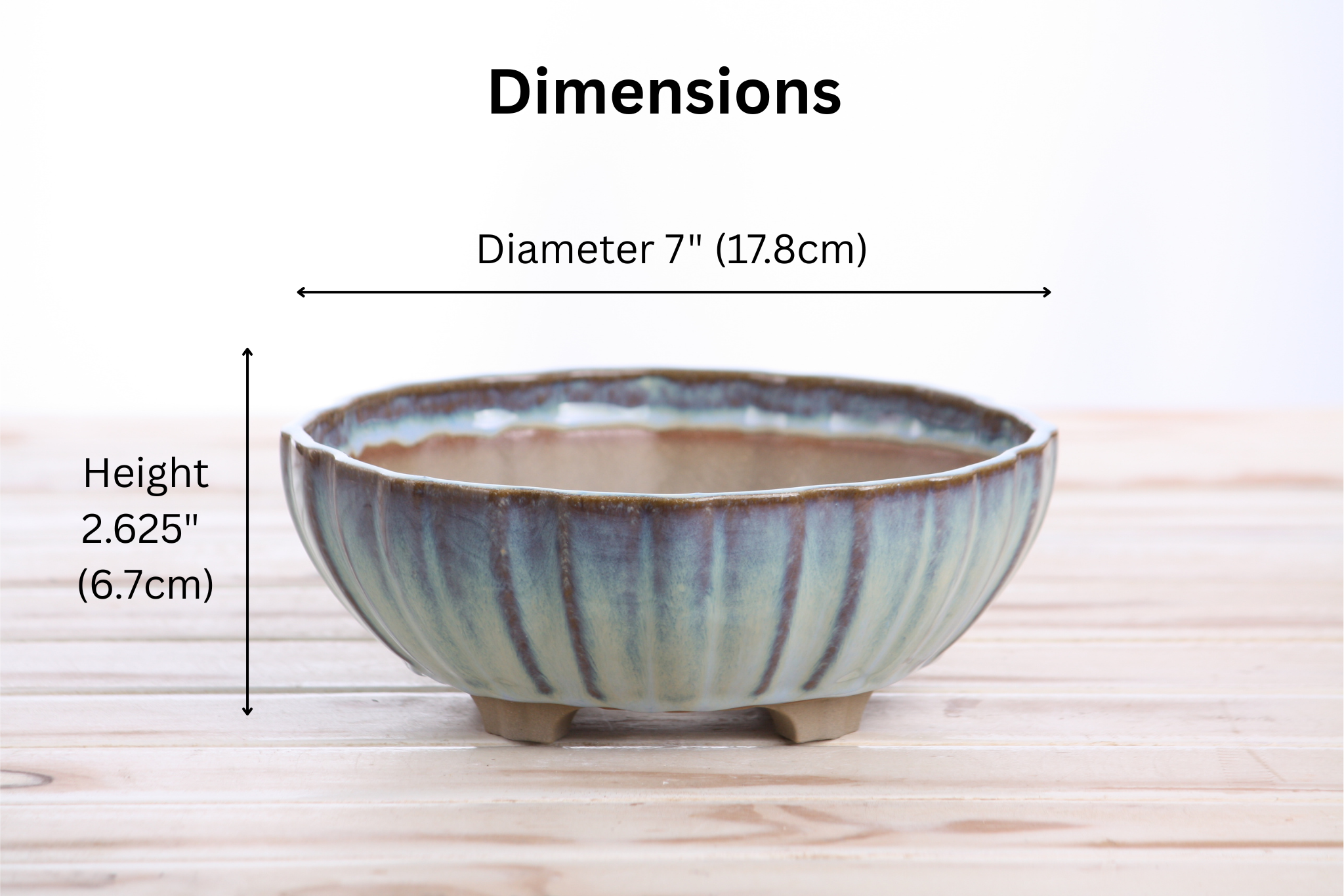 Willow Bonsai Ceramics Lily Bonsai Pot 7 Inch – Glacier