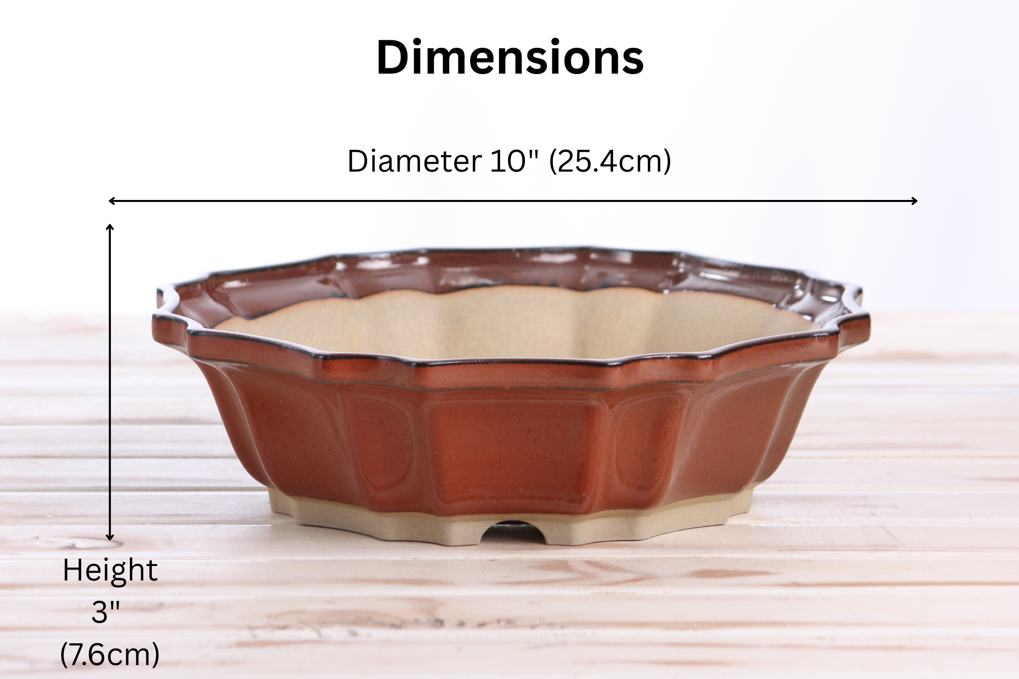 Willow Bonsai Ceramics Flower Design Bonsai Pot 10 Inch (Sunset)