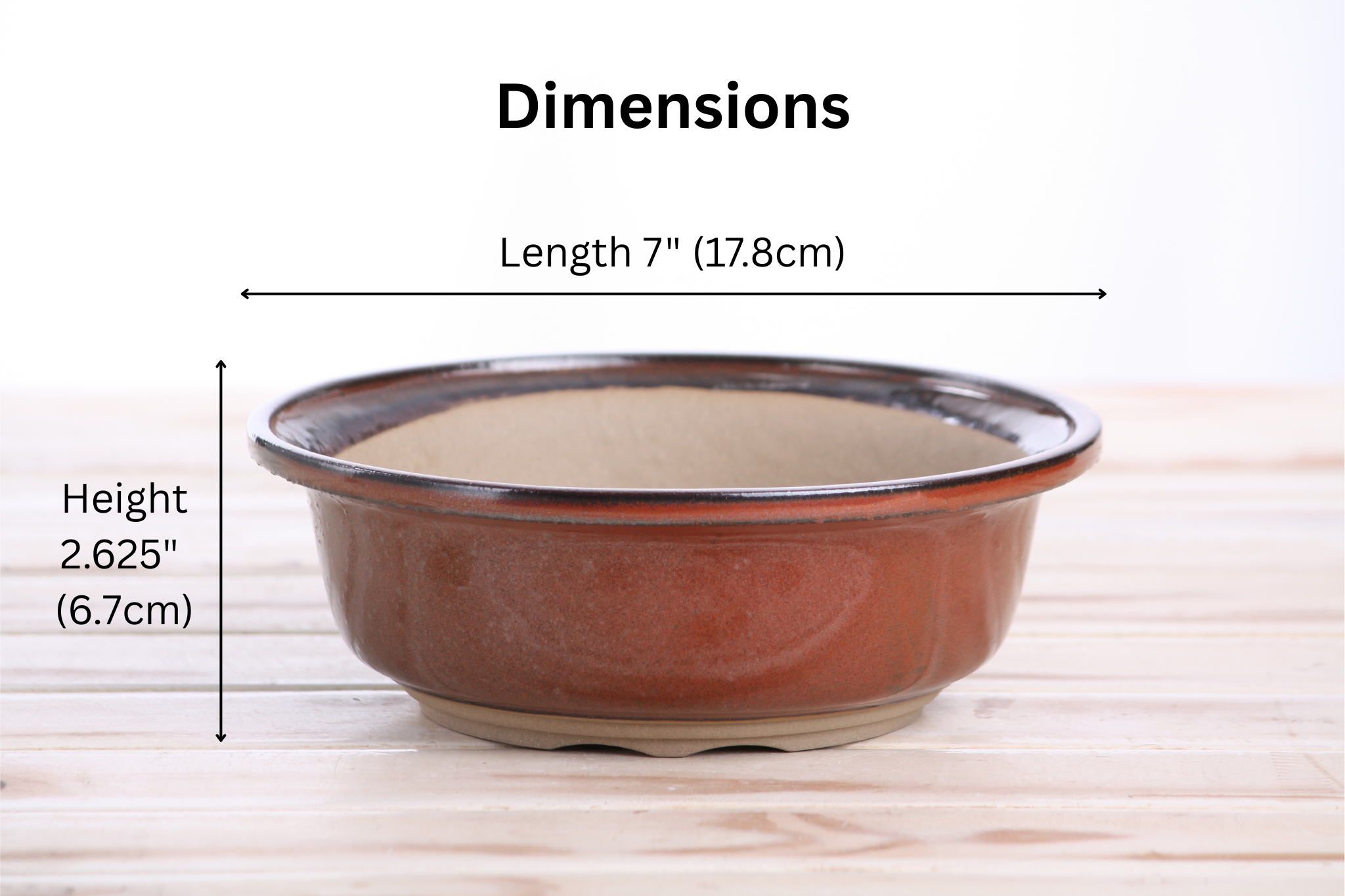 Willow Bonsai Ceramics Round Bonsai Pot 7 Inch (Sunset)