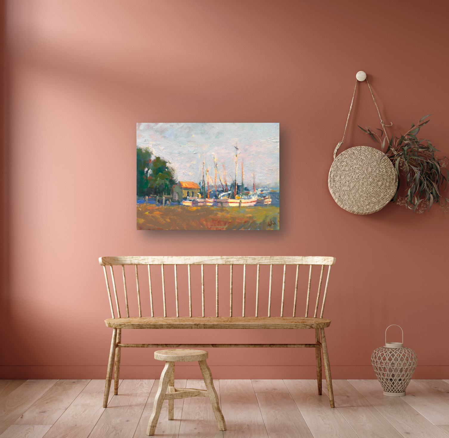 Dockside Artist Enhanced Canvas Print by John Beard Collection - product image 3 for Resin Society