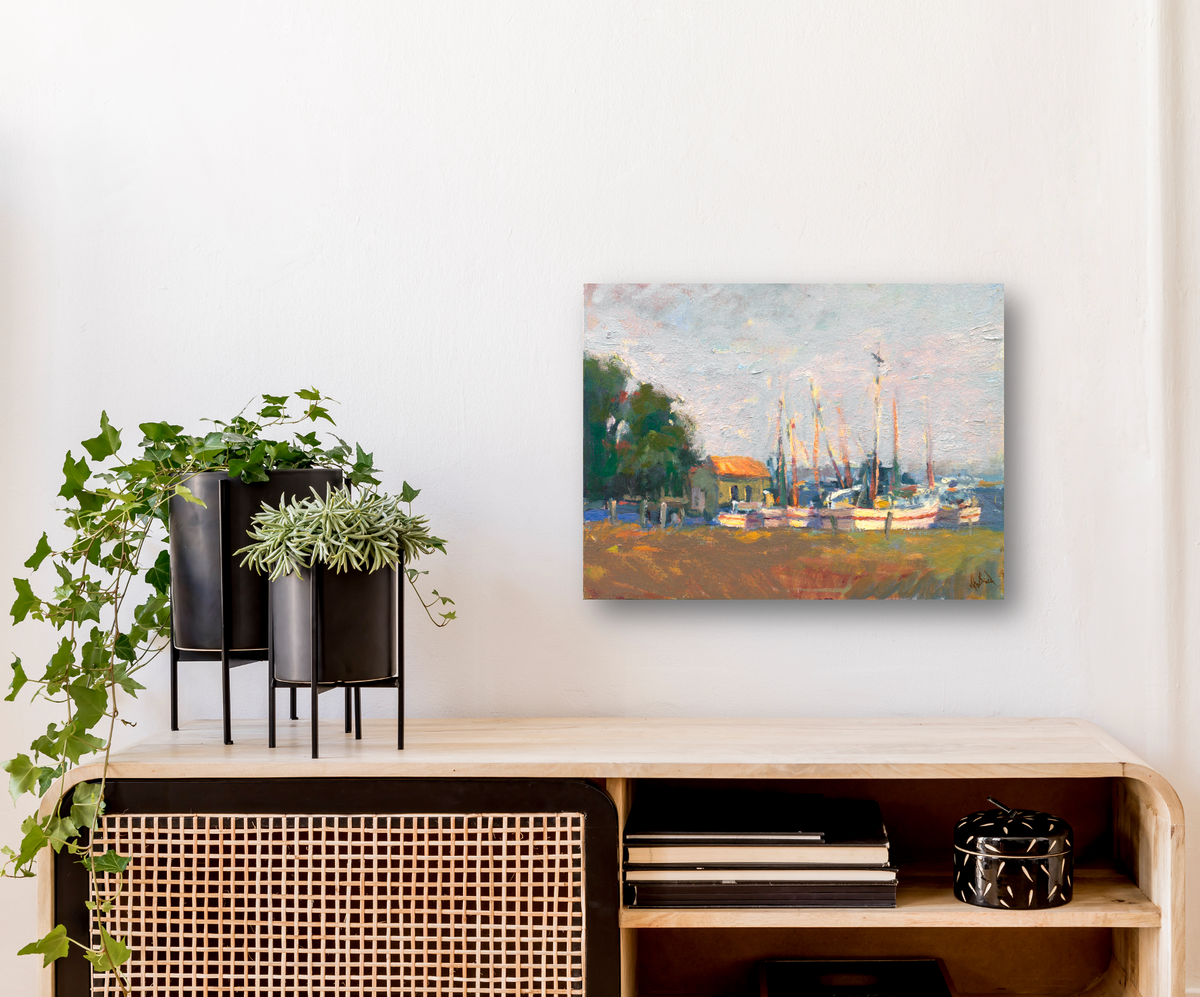Dockside Artist Enhanced Canvas Print by John Beard Collection - product image 4 for Resin Society