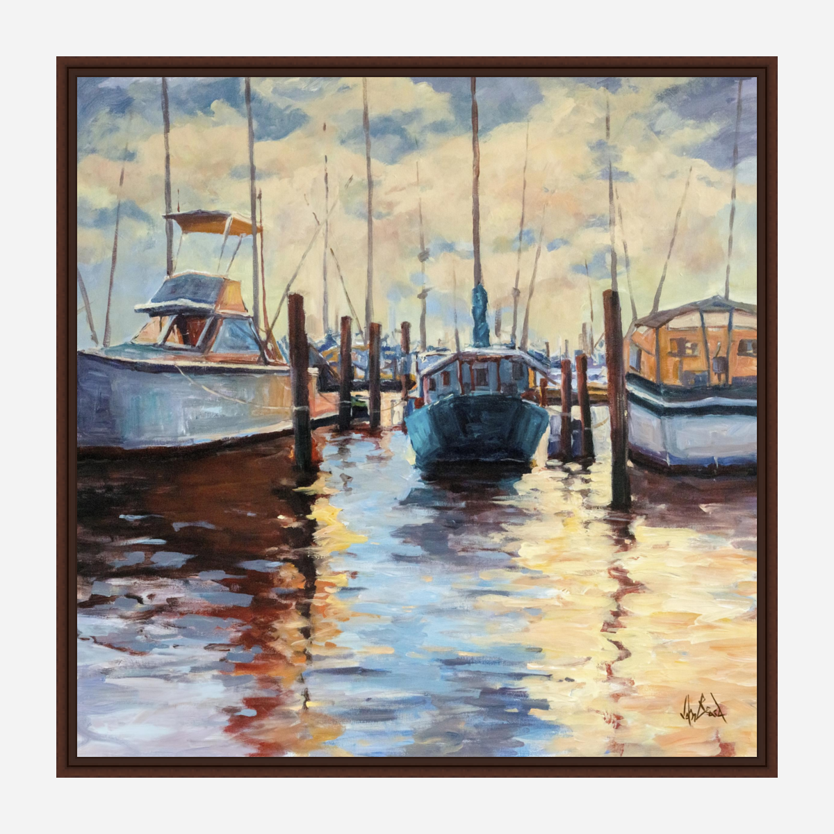 Docks at Sunset Artist Enhanced Canvas Print by John Beard Collection - product image 6 for Resin Society