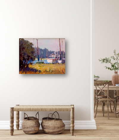 Docks at Daybreak Artist Enhanced Canvas Print by John Beard Collection - product image 2 for Resin Society