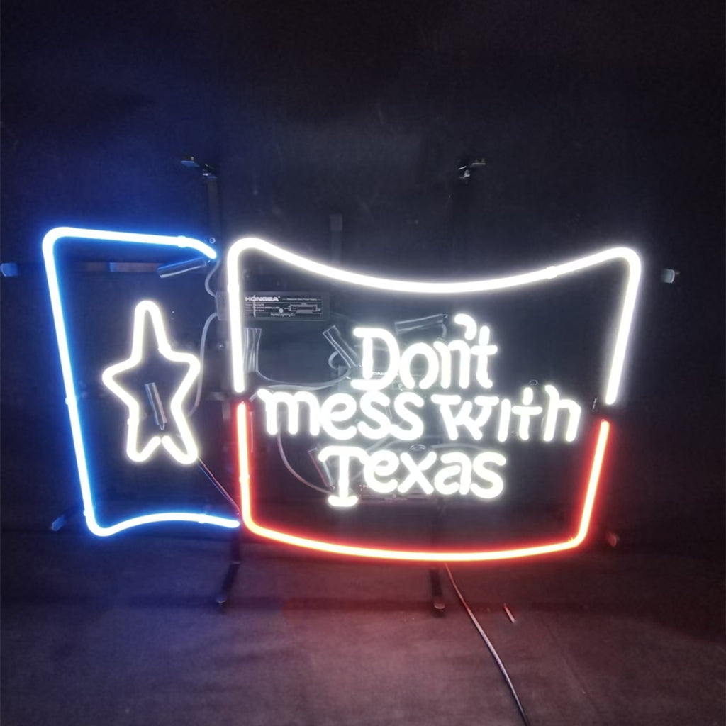 Don't Mess with Texas Lone Star Beer Neon Signs by Neon Signs Land - main product image for Resin Society