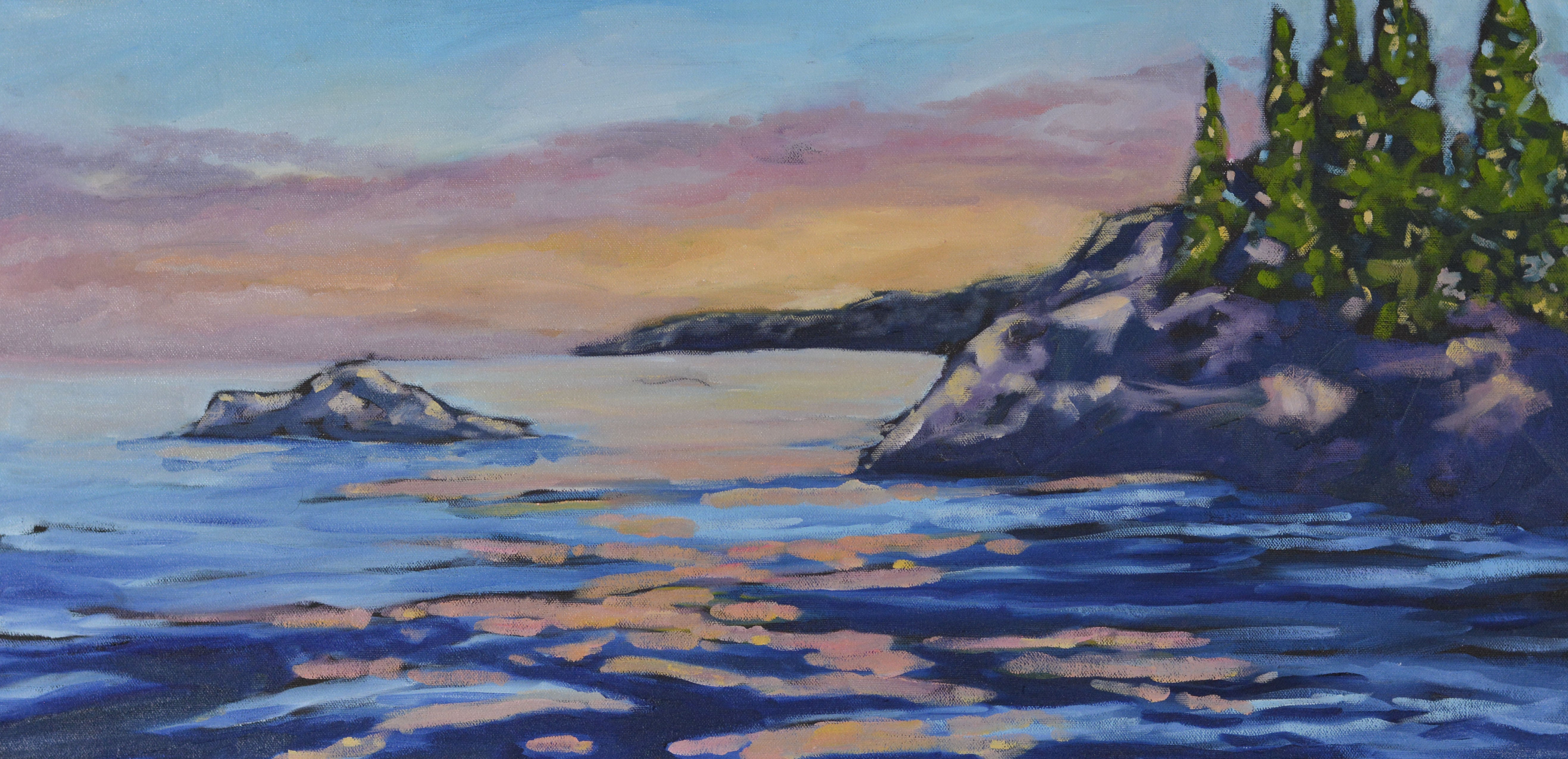"Northern Calm at Dusk" Original Oil Painting on Canvas,