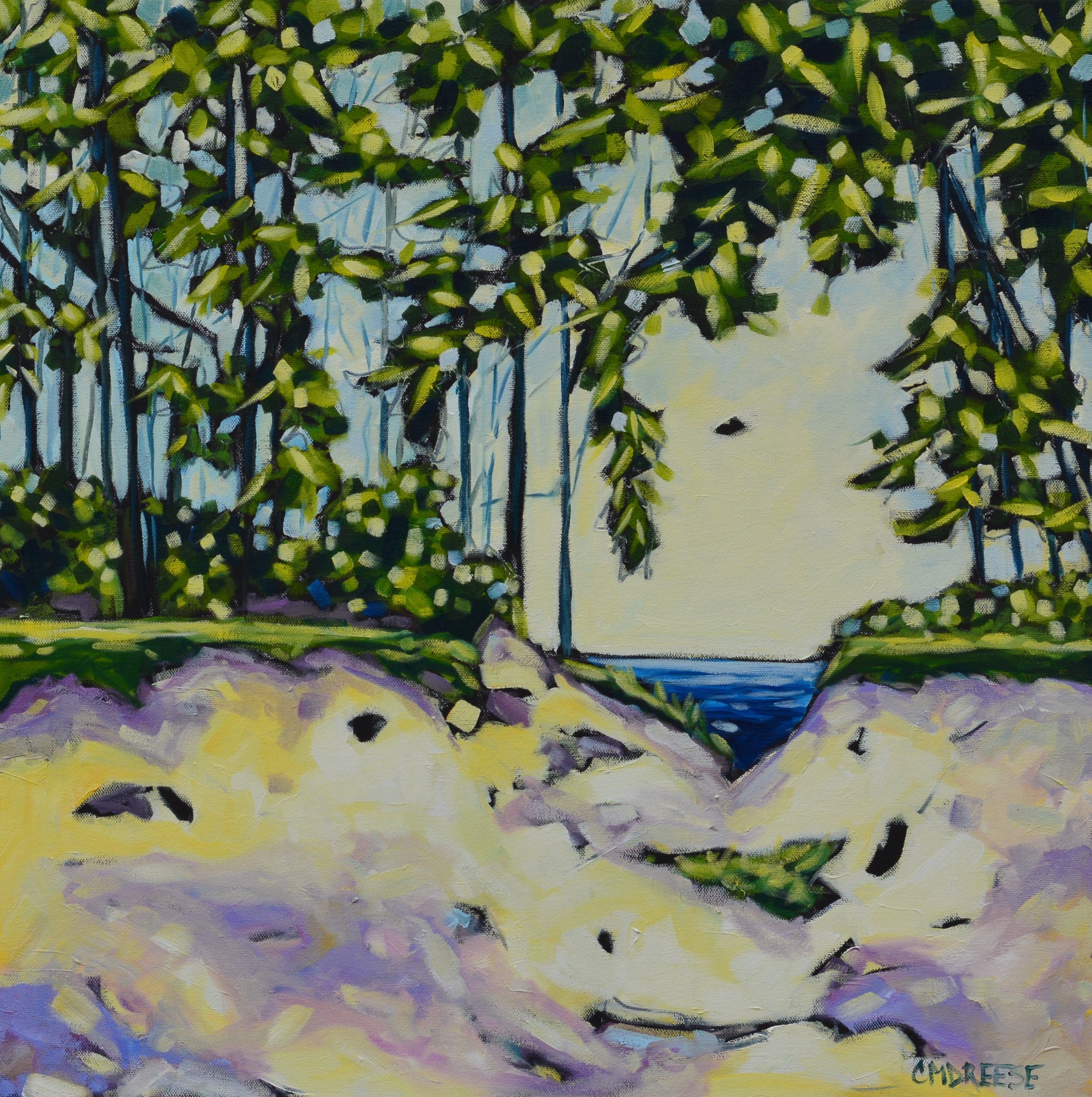 "I Follow My Heart and It Leads Me to the Lake" Beach Oil Painting on by Dreese Fine Art - main product image for Resin Society
