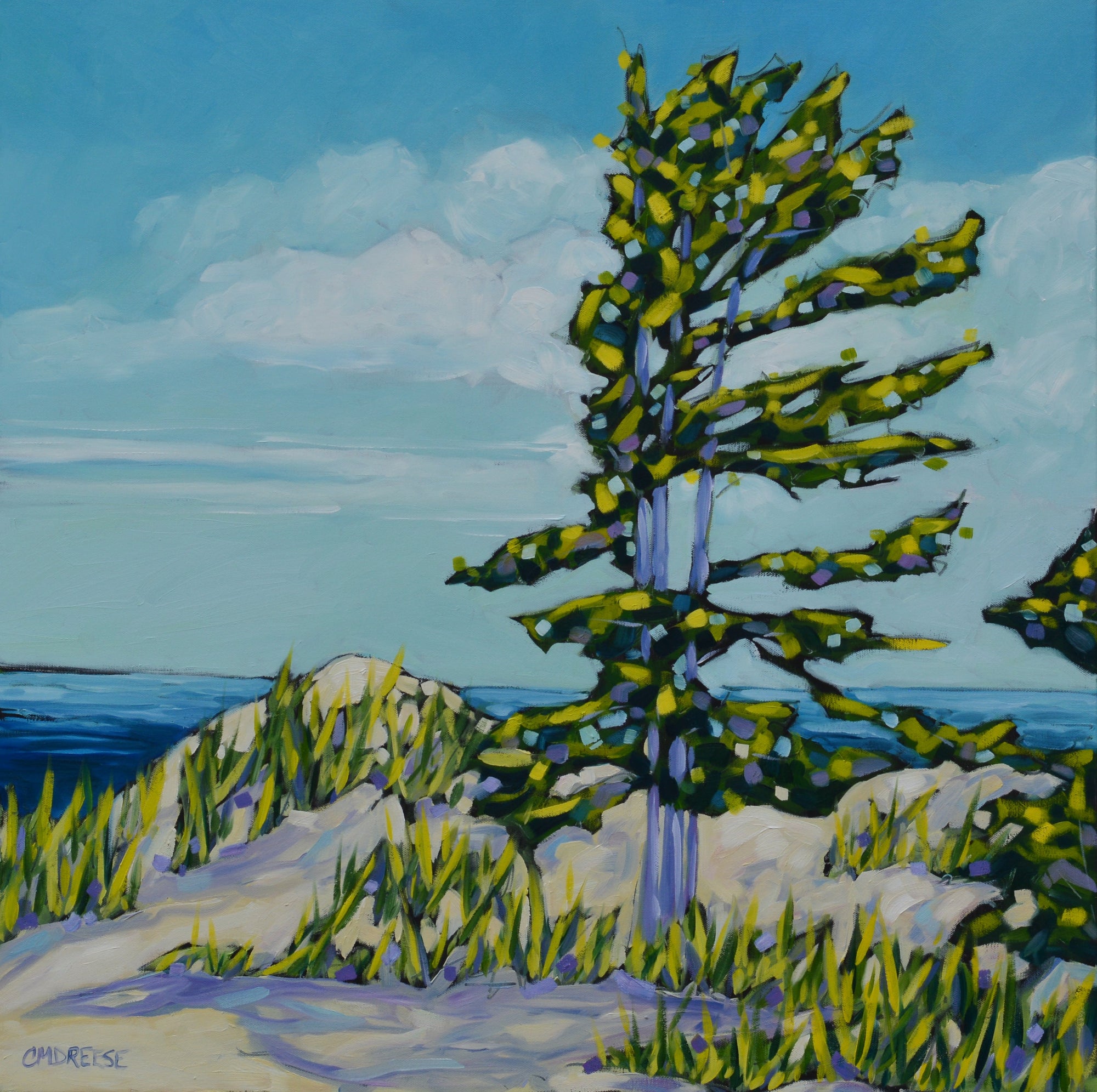 "Peace of Mind is Found at the Lake" Oil Painting on Canvas by Dreese Fine Art - main product image for Resin Society