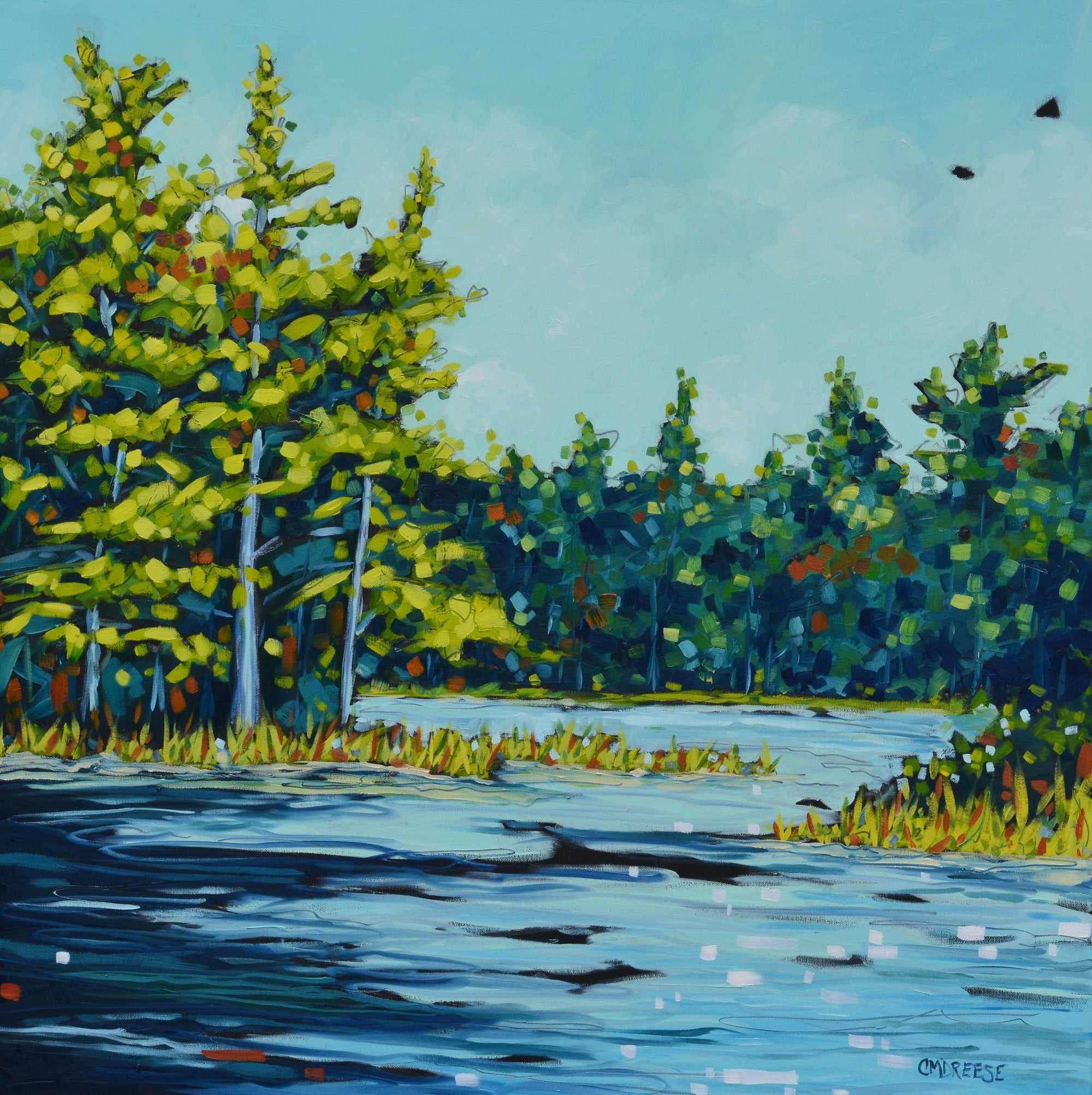 "Time to Reflect" Oil Painting on Canvas by Dreese Fine Art - main product image for Resin Society