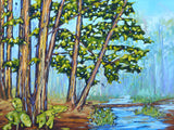 "Hemlocks Along the River" Forrest, Tree Glass Art Print by Dreese Fine Art - Resin Society