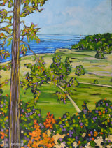 "On the Bluffs Overlooking Lake Michigan" Oil Painting on Canvas by Dreese Fine Art - main product image for Resin Society