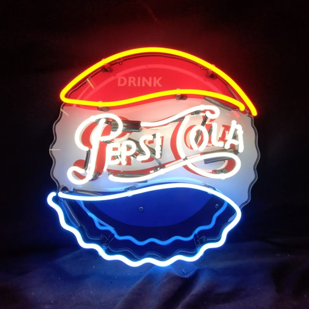 Drink Pepsi Cola Classic Logo Neon Sign illuminated indoors