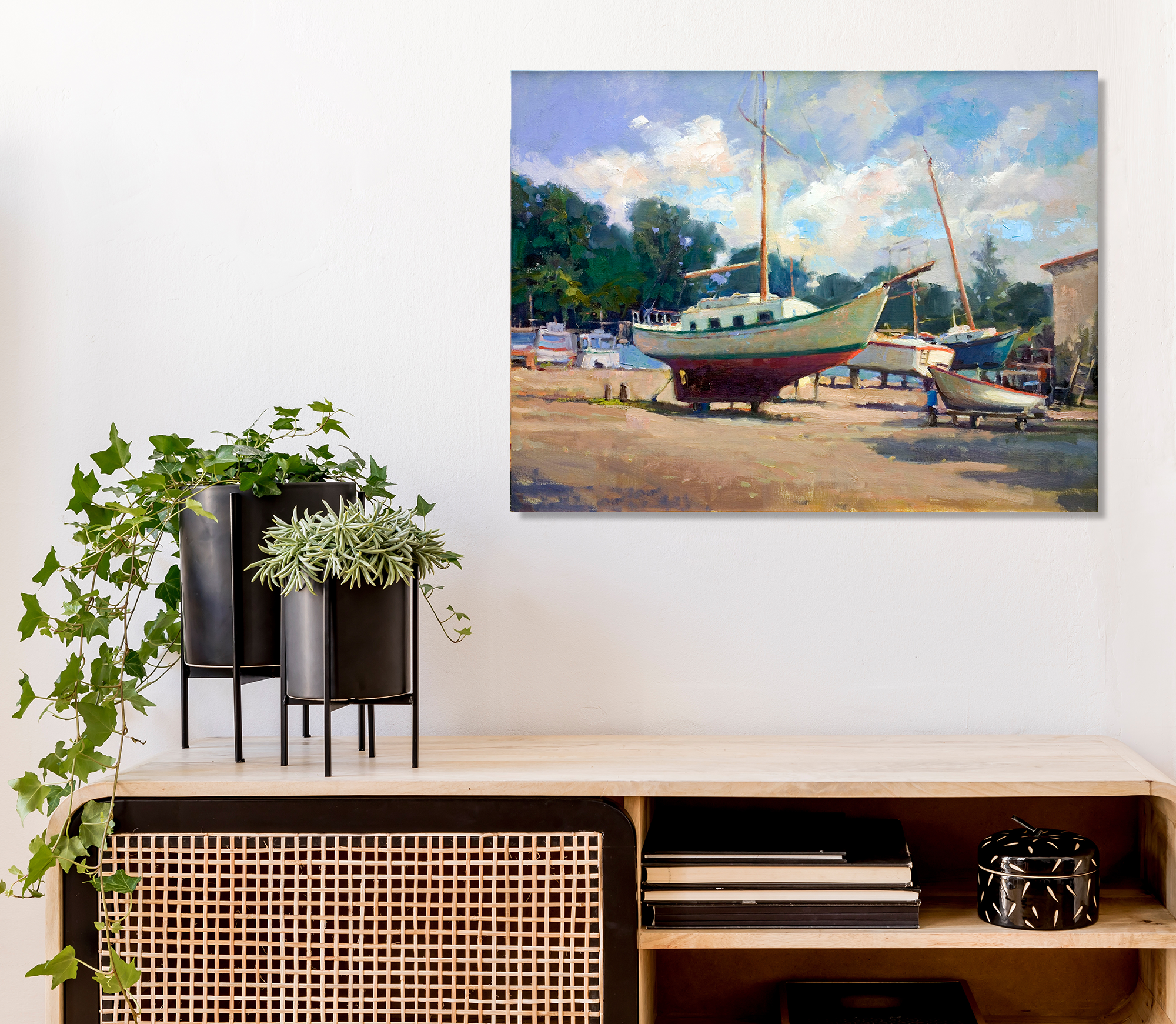 Dry Dock Artist Enhanced Canvas Print