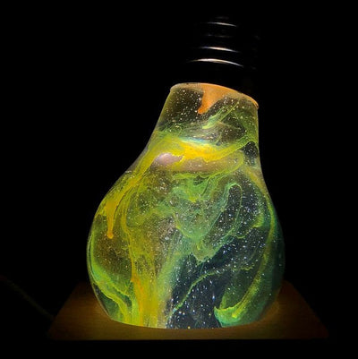 EP Light Galaxy Resin LED Bulb handcrafted with galaxy-inspired resin design