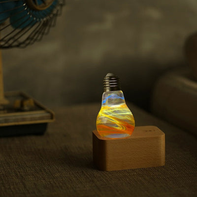 EP Light 4-Pack Resin LED Lights Bundle showing handcrafted resin bulbs and resin table lamp